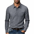 thumbnail image 2 of LONKITO Mens Polo Shirts Cotton Linen Long Sleeve Pullover Shirts with Pockets for Casual Business Work, 2 of 7
