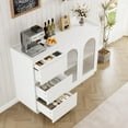 thumbnail image 6 of Sideboard Buffet Cabinet with  LED Light Modern Acrylic Glass Storage Sideboard with Adjustable Shelves for Kitchen Dining Room Living Room, 6 of 7