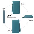 thumbnail image 5 of Womens Wallet Rfid Blocking Leather Zip Around Wallet Large Capacity Long Purse Credit Card Clutch Wristlet Lake Blue, 5 of 5