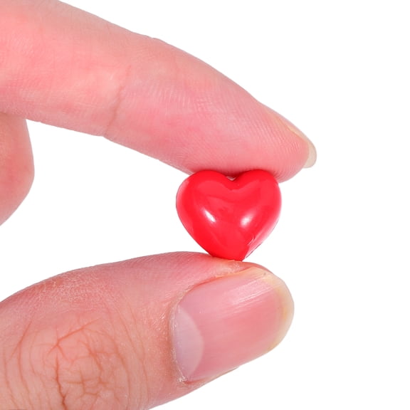 OFFIGAM 100pcs Heart-Shaped Resin Flatback Charms in Assorted Colors for Crafting, Embellishments, Decorations, and Accessories