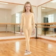 thumbnail image 2 of GJSYRH Girls Scoop Neck Long Sleeve Unitard Bodysuit Dancewear Khaki 10-12Years, 2 of 7