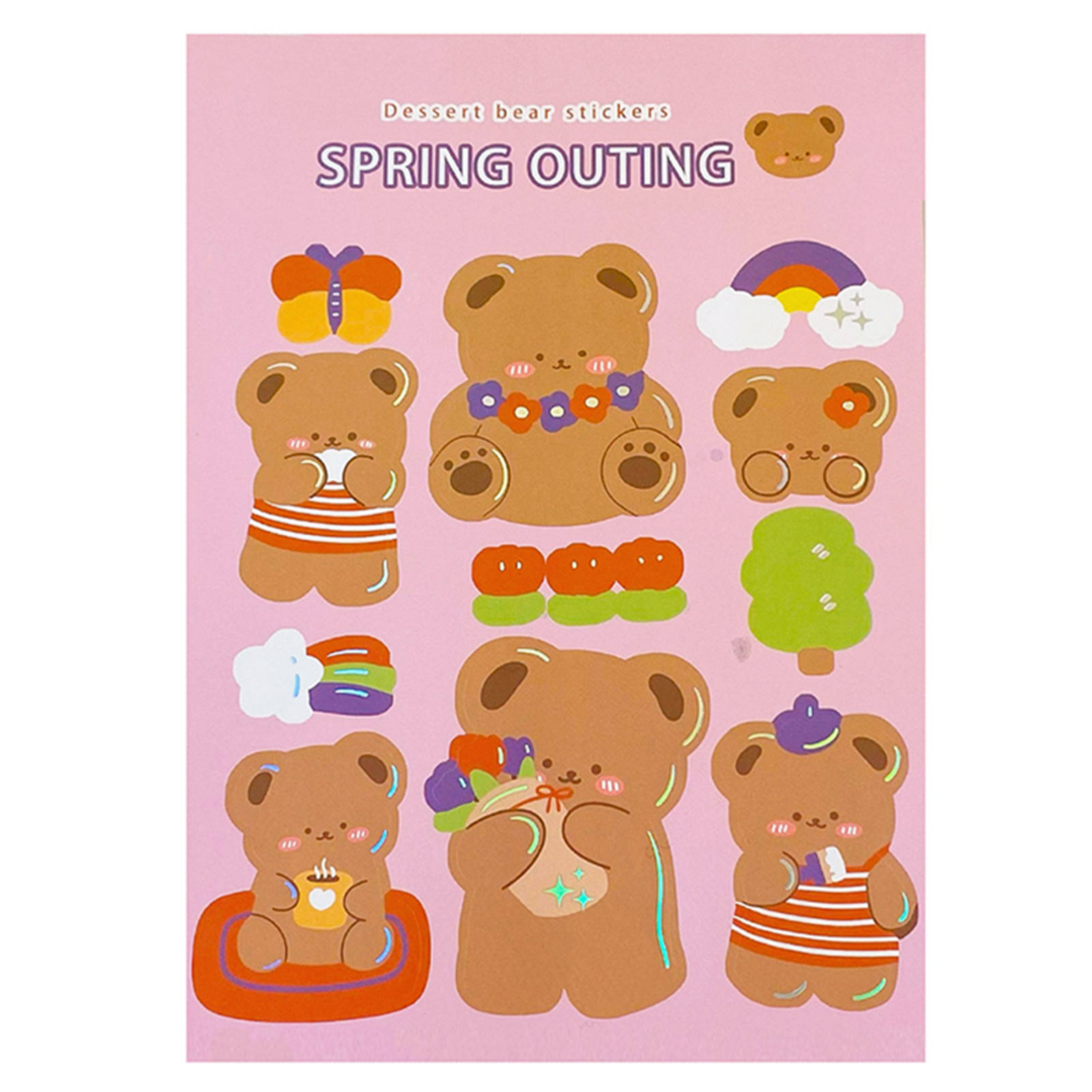 cartoon bear sticker korean style glass window decal cute laptop car water bottle decor for scraping book new walmart com