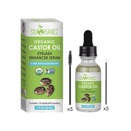 Sky Organics Nourishing USDA Organic Castor Oil Serum, 100% Pure Cold Pressed, Stimulate Volumize Growth for Eyelashes, Eyebrows & Hair - 1 oz (30 (Best Oil To Stimulate Hair Growth)