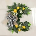 thumbnail image 3 of OUSITAID Flower Garland Floral Wreath Little Daisy Spring Summer Front Door Decor Simulation 35*40Cm With Artificial Lemons, 3 of 15