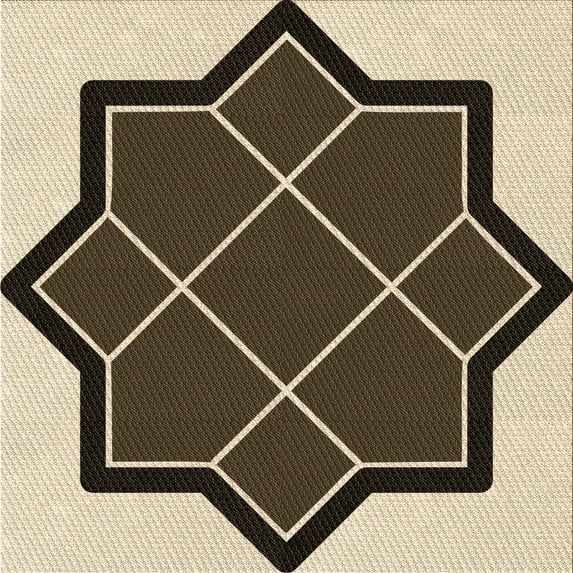 Ahgly Company Indoor Square Patterned Bakers Brown Area Rugs, 5' Square