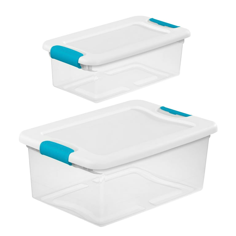 Sterilite 25 Quart Capacity Clear Plastic Storage Tote Bins, (18 Pack)