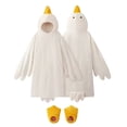 thumbnail image 2 of Helii Womens Goose Wearable Blanket Hoodie Oversized Thick Fleece Hooded Onesie Adult Cute Animal Loungewear with Sleeves and Foot Pockets for Home Camping Party Warm Cozy Gift White Black, 2 of 9