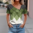 thumbnail image 1 of Fiudx Camisetas para Mujer Top Informal de Primavera y Verano de Manga Corta con Cuello En V para Mujer, 1 of 5
