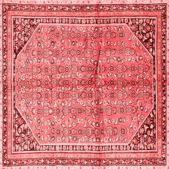 Ahgly Company Indoor Square Persian Red Traditional Area Rugs, 5' Square