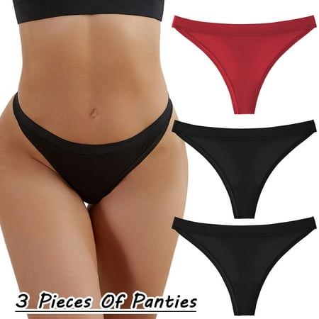 

Dyfzdhu Thongs for Women Underpants Patchwork Color Underwear Panties Bikini Solid Briefs Knickers Valentines Gift 3 Pieces