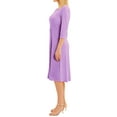 thumbnail image 4 of Nlife Women 3/4 Sleeve Round Neck Swing Midi Dress, 4 of 7
