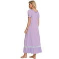 thumbnail image 4 of Defitshape Women's Victorian Nightgown Short Sleeve Pajamas Dress Summer Vintage Night Gown Cute Lace Old Fashioned Vintage Loungewear Purple Large, 4 of 4