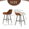 thumbnail image 4 of Miekor Furniture 26" Modern Counter Height Bar Stools Set of 2, Mid Century Leather Upholstered Accent Arm Bar Stools, Leisure Side Chair with Metal Legs for Kitchen&Dining Room BS9082, 4 of 6