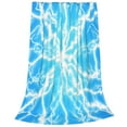 thumbnail image 2 of Salouo Light blue flash Print Bed Blankets, Flannel Blanket Comfortable Air Conditioning Blanket Lightweight Blanket for Sofa Bed Travel & Couch-60"x50", 2 of 7
