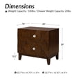 thumbnail image 2 of Tina's Home Modern 2-Drawer Solid Wood End Table with Built-in USB & Power Outlet, Small Space Storage Cabinet for Living Room, Office (Walnut, Set of 2), 2 of 7