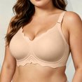 thumbnail image 7 of Qwertyu Wireless Jelly Bras for Women No Underwire Scalloped Push Up Bralettes Seamless Soft Comfort Everyday Tshirt Bra Complexion 42, 7 of 7