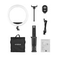 thumbnail image 3 of Lámpara de fotografía Andoer - Kit de anillo de luz RGB de 18 pulgadas con anillo de luz LED para selfie 2500K-8500K Botón táctil regulable / Control de aplicación + Soporte de luz de metal de 190 cm Meterk Lámpara de fotografía, 3 of 7