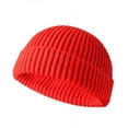 thumbnail image 2 of Sinhoon Men Women Universal Winter Knitted Hat Solid Color Hip Hop Retro Cap Unisex Fall Woolen Beanies, 2 of 3