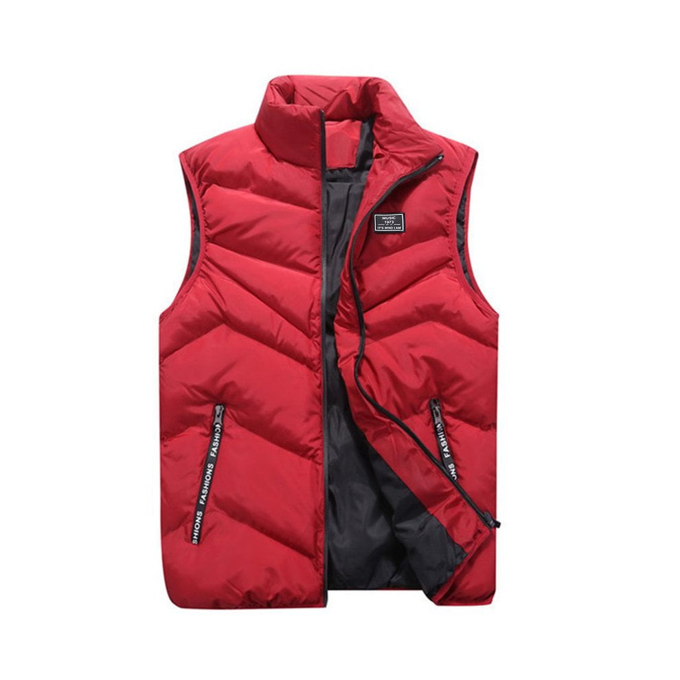 Mens Winter Sleeveless Jacket Men Down Vest Men's Warm Thick Coats Vest