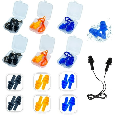 

Silicone Ear Plugs for Sleeping 12 Pairs Soft Waterproof Noise Canceling Reduction Earplugs Waterproof Reusable Sound Blocking Earplugs for Concert Swimming Study Loud Noise Snoring (12 Pack)
