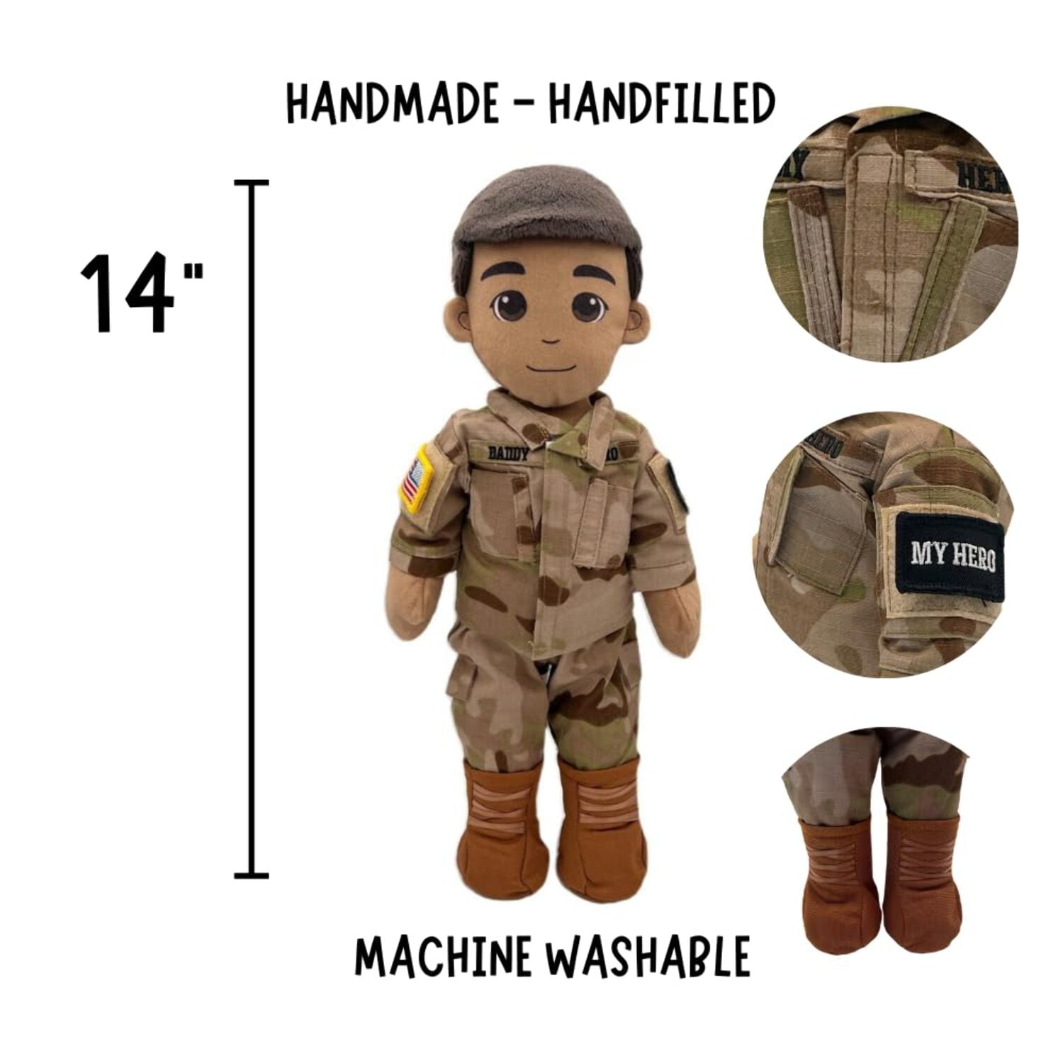 Customizable  Recordable My Hero Soldier: Plush Army Daddy Doll