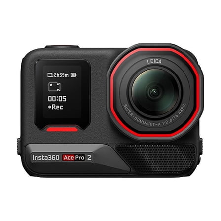 Insta360 Digital Camcorder, 2.5" Touchscreen, 1/1.3", High Dynamic Range (HDR), 8K, 4K, 2.7K, Full HD, Midnight Black