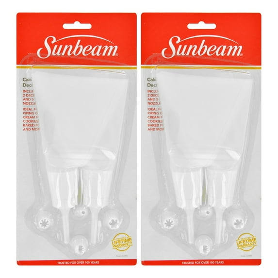 Sunbeam Cake Decorator Bags with Tips 7 Piece, 2 Pack