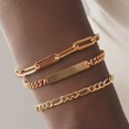 thumbnail image 4 of Trendy Tennis Copper with CZ Bracelets for Women Simple Stainless Steel Rope Figaro Short Chain on Hand Bangle Stacking Jewelry SH, 4 of 7