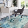 thumbnail image 6 of Washable Area Rug for Living Room, 5'x7' Coastal Modern Non-Slip indoor Rug, Soft Low Pile & Stain Resistant Carpet for Bedroom, Dining Room, Kitchen, Entryway, Nursery, 6 of 8