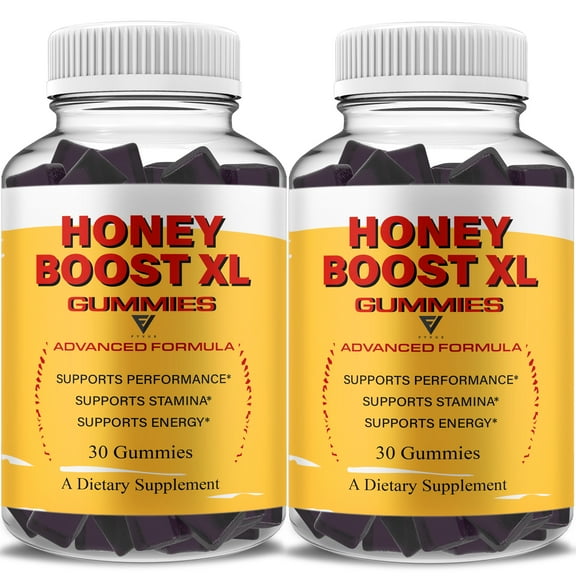 (2 Pack) Honey Boost XL Gummies, Daily Max Performance Shilajit Supplement (60 Gummies)