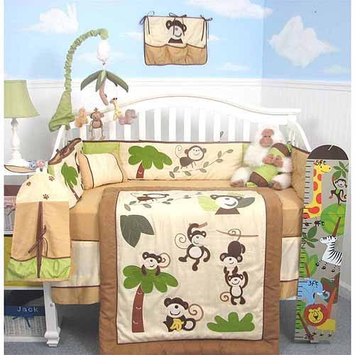 Soho Crib Bedding Set For Baby Nursery Curious Monkey 9 Pieces