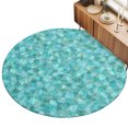 thumbnail image 2 of Round Rugs 6Ft, Green Geometric Round Area Rug Washable Indoor Throw Carpet, Farmhouse Abstract Neutral Motifs Soft Non Slip Circle Rug for Office Cabinet Home Decor Aesthetic, 2 of 8