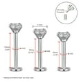 thumbnail image 2 of BodyJ4You 3PC Labret Stud Tragus Earring Set 16G Rainbow Steel Crystal Helix Lip Monroe Cartilage, 2 of 6