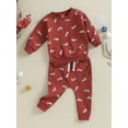 thumbnail image 3 of Toddler Baby Girl Clothes Long Sleeve Sweatshirt and Pants Set 2PCS Fall Winter Outfits, 3 of 9