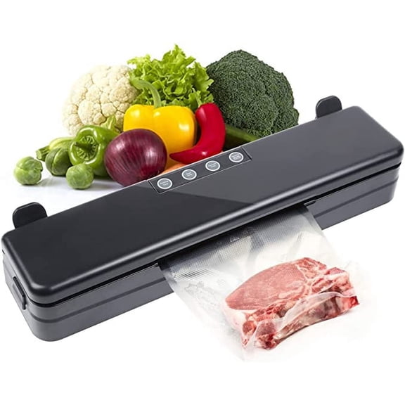HSWT Food Vacuum Sealer Machine - Automatic Food Sealers Vacuum Packing Machine with Built-in Cutter&15 Storage Bags,60KP Vacuum Pump,Dry&Moist Mode