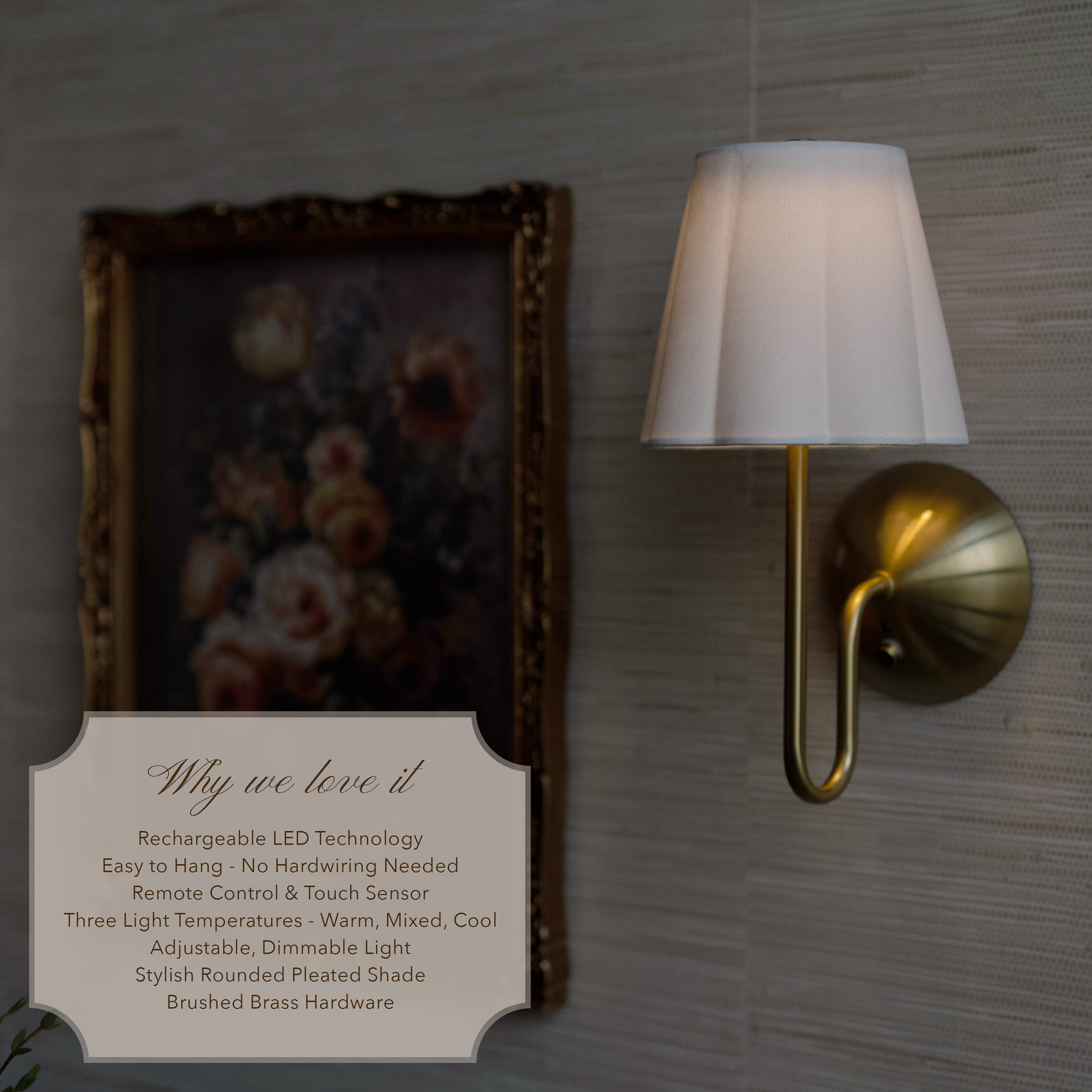 Home Decor Collection Sterling & Noble Home Rechargeable White Velvet Pleated Sconce