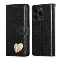 thumbnail image 1 of compatible iPhone 15 Pro Glitter Powder Love Leather Phone Case Cheap and fine, 1 of 4