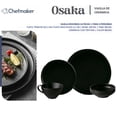 thumbnail image 3 of Vajilla Moderna De Cerámica Tipo Oriental Modelo Osaka Chefmaker Para 4 Personas 16 Piezas Color Negro Premium, 3 of 6
