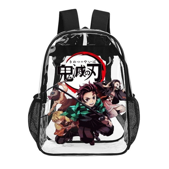 Demon Slayer Clear Backpack Heavy Duty Transparent Bag See Through Bookbag for School, Work, Sport, College, Travel
