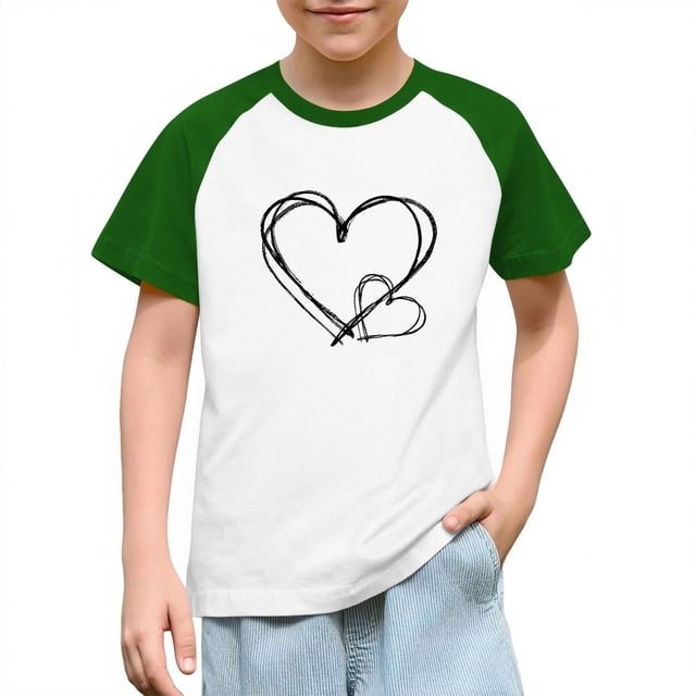 Blusas y camisas de manga corta con cuello redondo para niños y niñas, blusa de manga corta con estampado de cuello redondo