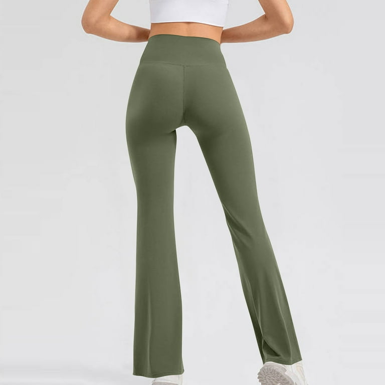 Inseam Women's Bootcut Yoga Pants - Long Bootleg High-Waisted Flare Pants  (Open