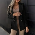 thumbnail image 6 of Blmnix Dressy Jackets for Women Blazer Black Work Solid Long Sleeve Long Suit Tops for Teen Comfy, 6 of 9