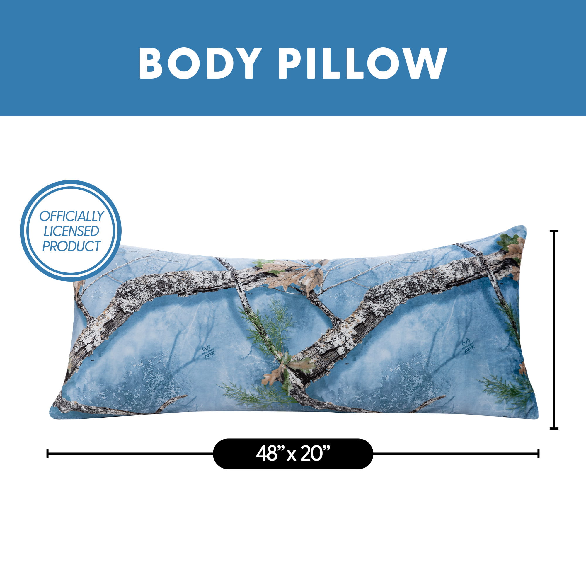 Realtree Niagra Mist Body Pillow, 20 x 48 Inch photo 5