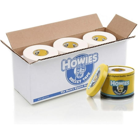 Howies Hockey Tape - White Cloth Hockey Tape (12 Pack) and Free Tape TIN