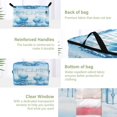 thumbnail image 3 of Foldable Clothes Storage Bags Clothes Organizer Bin with Clear Windows for Clothes Bedding Blue Christmas Background, 3 of 6