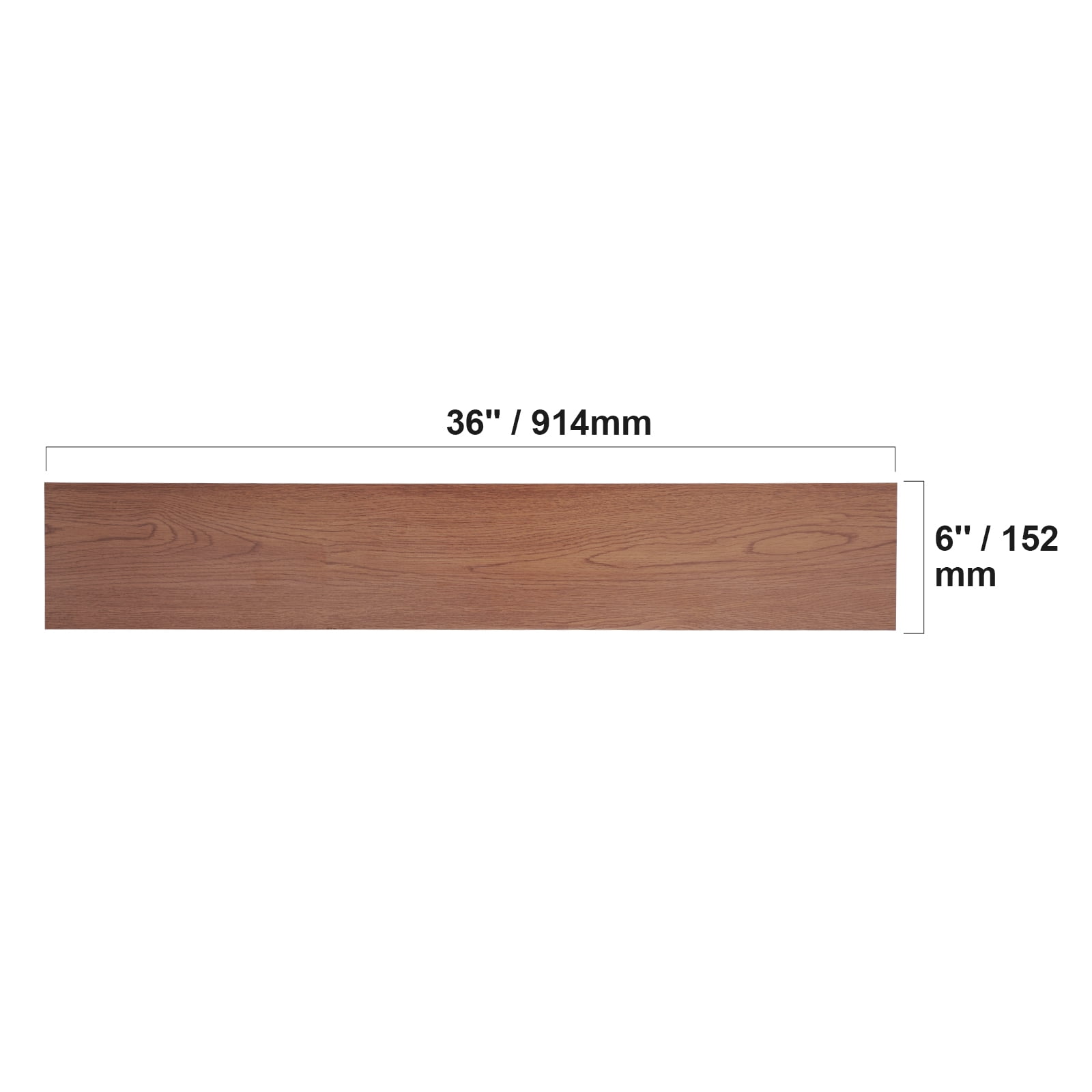 SKYSHALO 36 Pieces Self Adhesive Vinyl Floor Tiles Dark Brown Wood Grain 2.5mm Thick