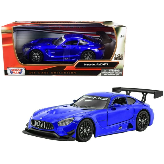 Mercedes AMG GT3 Bright Blue 1/24 Diecast Model Car by Motormax