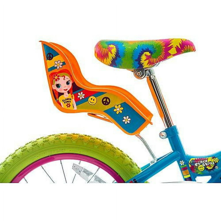  Titan Girl's BMX Bike Flower Power Princess for 5-7 Years  Girls with Training Wheels 16 Inch Toddler Girl Bike Kids Bicycle with  Utility Basket Doll Seat & Streamers - Multicolor 