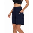 thumbnail image 3 of Women's 6.9" Swim Board Shorts, High Waisted with Liner & Pockets, Quick Dry, 3 of 7