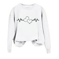 thumbnail image 2 of "Heartbeat Graphic Pullover Hoodie Sweatshirt For Casual Wear" Athletic Wear Hoodie Ladies Sweatshirts Pretty Sweater Women Women with Hood Winged Sweater Women Cute Long Sleeve Shirt Full Zip Women's, 2 of 4